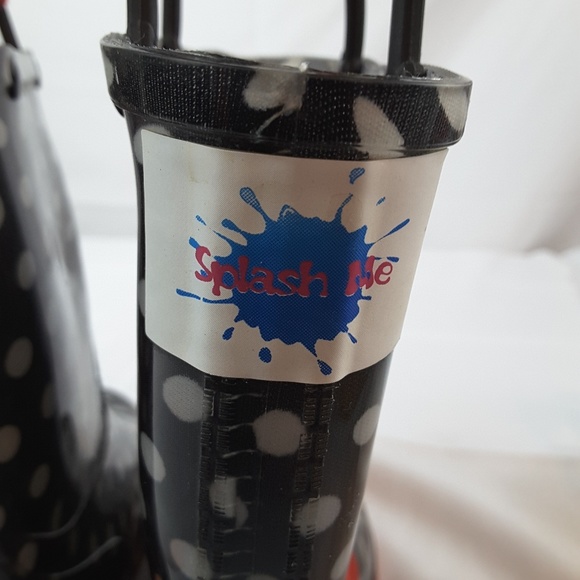 Splash Me Girls Black & White Polka dot rain boots - Picture 6 of 8